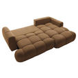 ECKSOFA Dunkelbraun Struktur Rückenkissen, Bettkasten, Schlaffunktion, Rücken echt, Liegefläche im Originalstoff  - Dunkelbraun/Schwarz, KONVENTIONELL, Kunststoff/Textil (272/172cm) - Carryhome