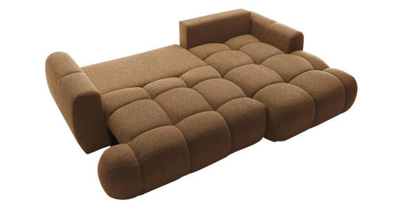 ECKSOFA Dunkelbraun Struktur Rückenkissen, Bettkasten, Schlaffunktion, Rücken echt, Liegefläche im Originalstoff  - Dunkelbraun/Schwarz, KONVENTIONELL, Kunststoff/Textil (272/172cm) - Carryhome