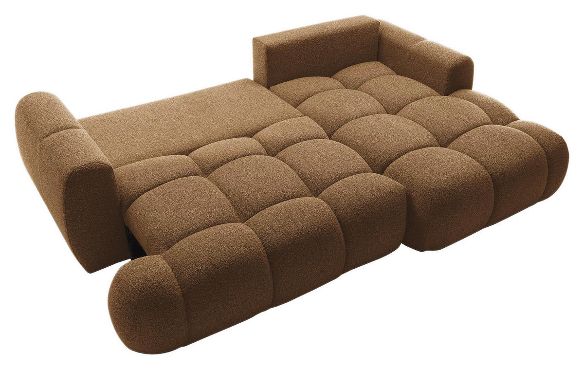 ECKSOFA Dunkelbraun Struktur  - Dunkelbraun/Schwarz, KONVENTIONELL, Kunststoff/Textil (272/172cm) - Carryhome