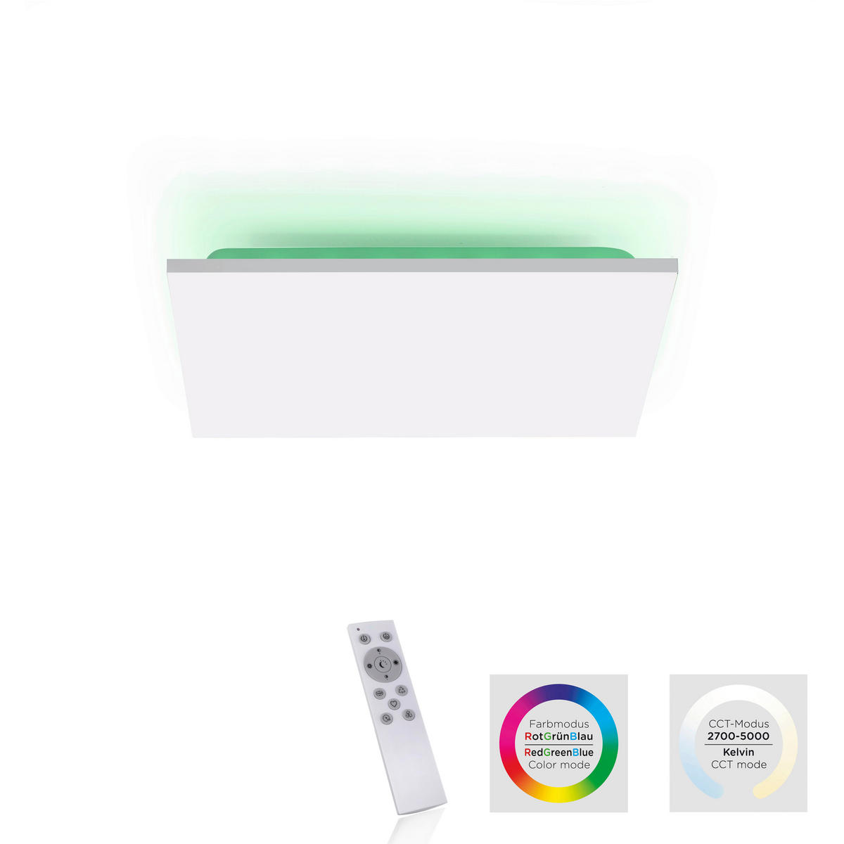 LED-DECKENLEUCHTE Gustav 45/45/7 cm   - Weiß, Design, Kunststoff/Metall (45/45/7cm)