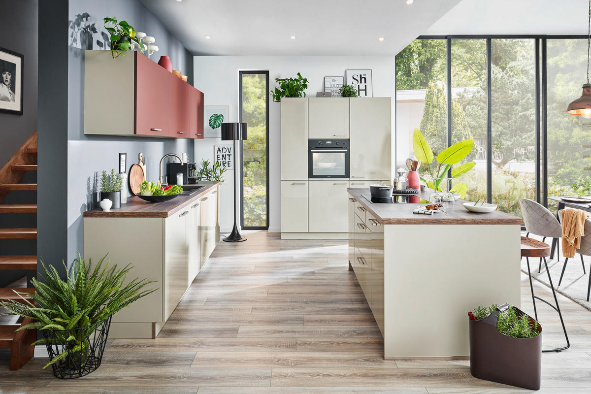 EINBAUKÜCHE LUX  - Grau, Design, Holzwerkstoff - Nolte Küchen