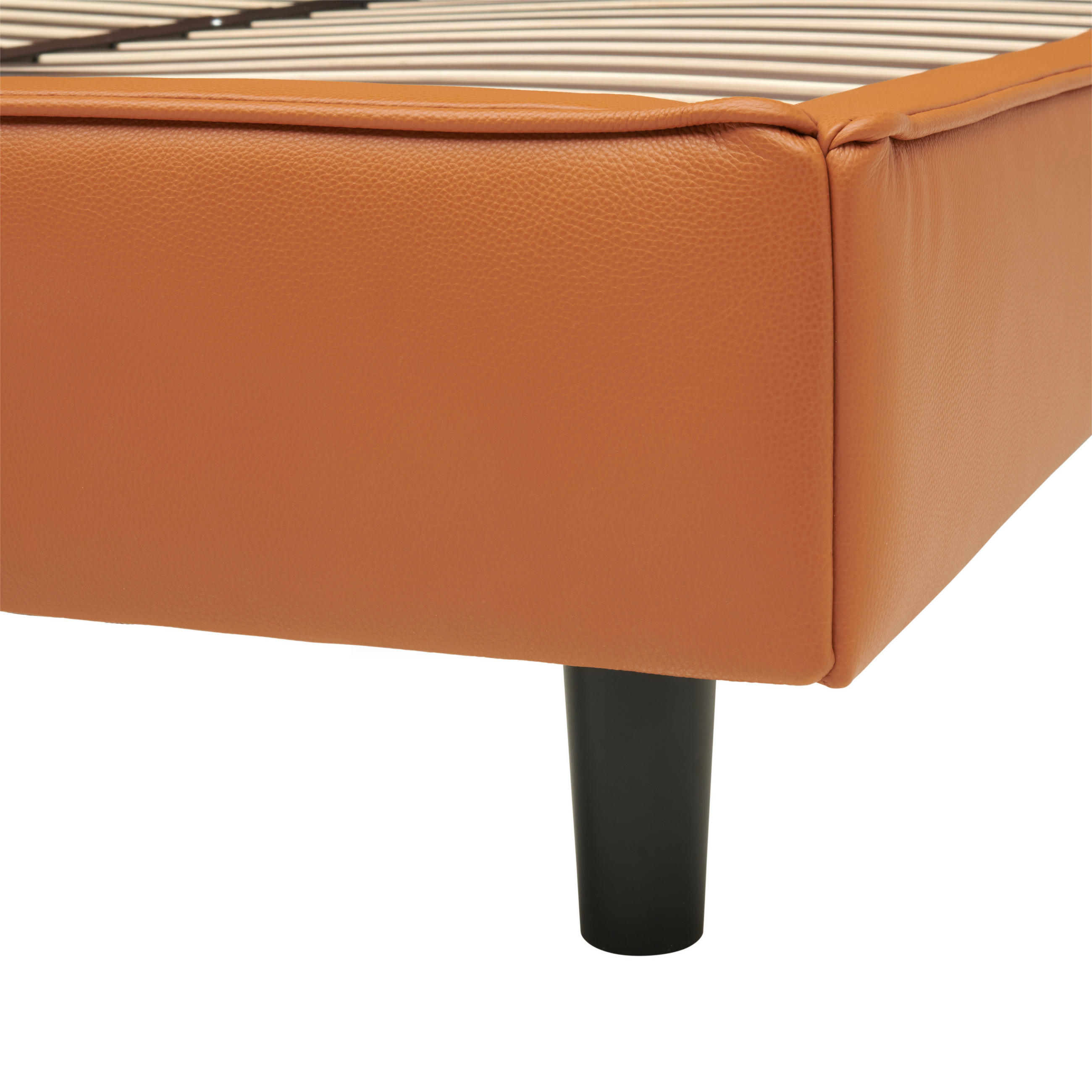POLSTERBETT ERTO Lattenrost 180/200 cm  in Braun  - Schwarz/Braun, MODERN, Leder/Holz (180/200cm) - Livetastic