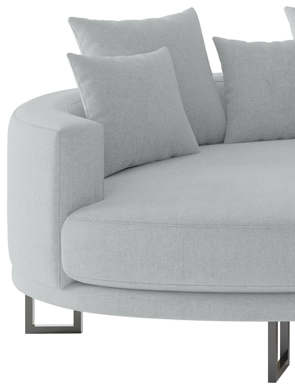 BIGSOFA in Webstoff Grau  - Schwarz/Grau, Design, Textil/Metall (150/283cm) - Livetastic