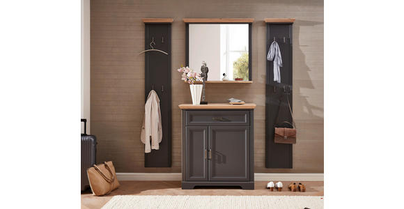 GARDEROBENPANEEL  in 41/195/9 cm  - Eichefarben/Graphitfarben, ROMANTIK / LANDHAUS, Holzwerkstoff (41/195/9cm) - Landscape