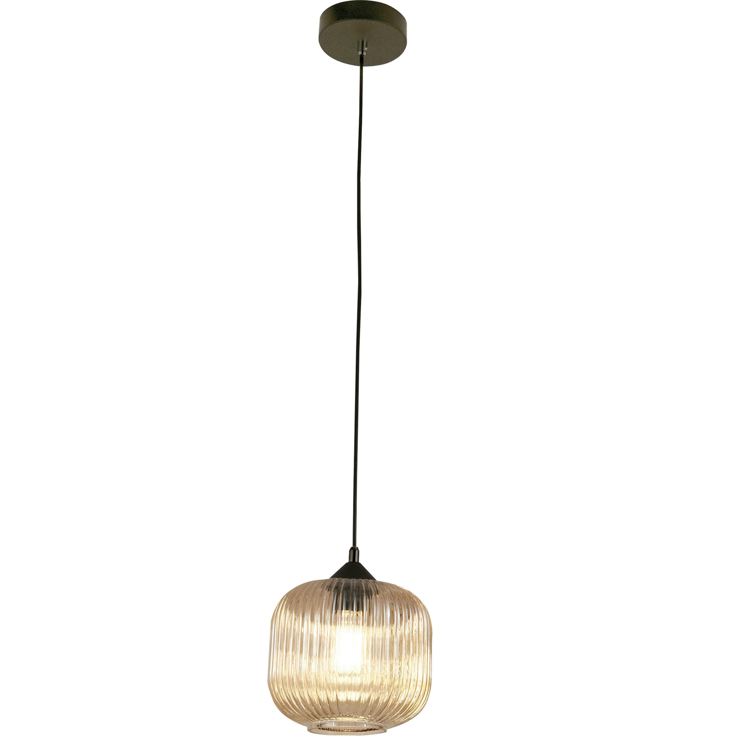 PENDELLEUCHTE Dock 20/200 cm   - Schwarz, Design, Glas/Metall (20/200cm) - Fabas Luce