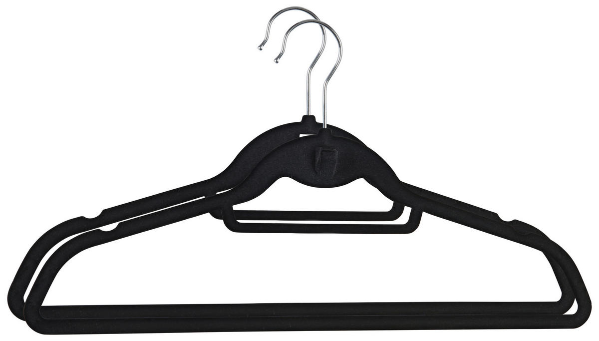 KLEIDERBÜGEL - Silberfarben/Schwarz, Basics, Kunststoff/Metall (44,5cm) - Homeware