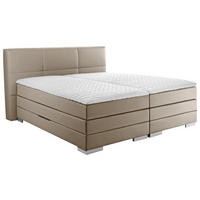 BOXSPRINGBETT 160/200 cm  in Schlammfarben  - Schlammfarben/Silberfarben, MODERN, Holzwerkstoff/Textil (160/200cm) - Livetastic