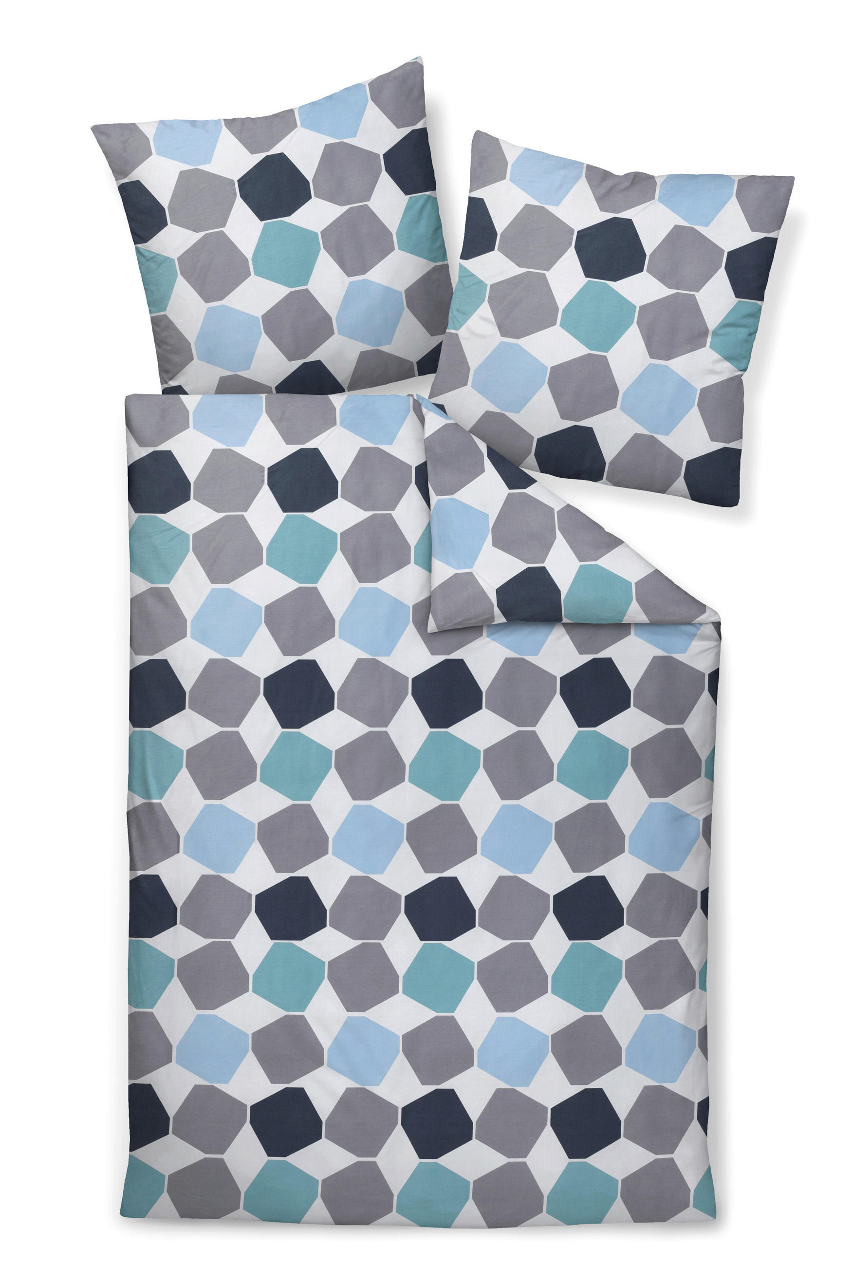 POSTELJNINA 135/200 cm mako saten modra - modra, Konvencionalno, tekstil (135/200cm) - Janine
