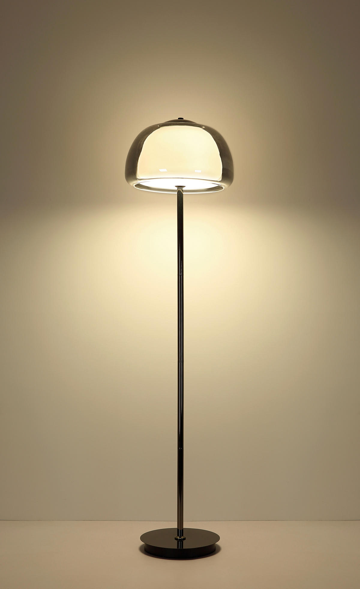 LED-STEHLEUCHTE 38/150 cm    - Schwarzchrom/Schwarz, Design, Glas/Kunststoff (38/150cm) - Globo