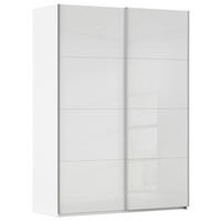 SCHWEBETÜRENSCHRANK 162/236/68 cm 2-türig Weiß, Weiß Hochglanz  - Weiß Hochglanz/Alufarben, Basics, Holzwerkstoff/Metall (162/236/68cm) - Novel
