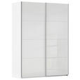 SCHWEBETÜRENSCHRANK 162/236/68 cm 2-türig Weiß  - Alufarben/Weiß, Basics, Glas/Holzwerkstoff (162/236/68cm) - Novel