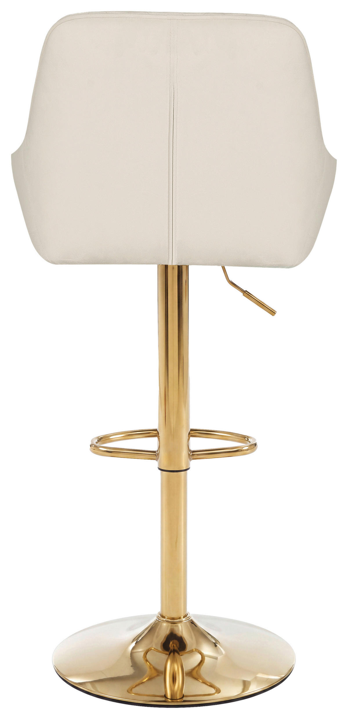 BARHOCKER Samt Goldfarben, Beige Eisen  - Beige/Goldfarben, Design, Textil/Metall (53/92-114/56,5cm) - Novel