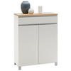 SCHUHSCHRANK Balkeneiche furniert Weiß, Eichefarben  - Eichefarben/Silberfarben, Design, Holz/Holzwerkstoff (84/108/37cm) - Dieter Knoll