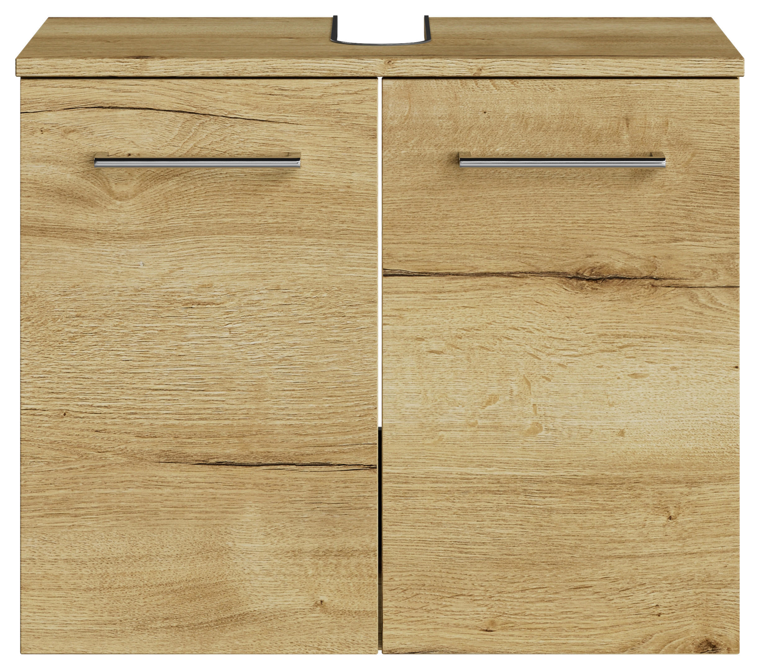 WASCHBECKENUNTERSCHRANK 60/49,8/33,3 cm  - Chromfarben/Wildeiche, KONVENTIONELL, Holzwerkstoff/Metall (60/49,8/33,3cm) - Sadena
