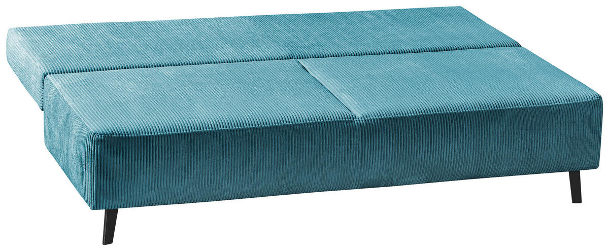 SCHLAFSOFA Cord Petrol  - Petrol/Schwarz, MODERN, Textil/Metall (193/85/88cm) - Novel
