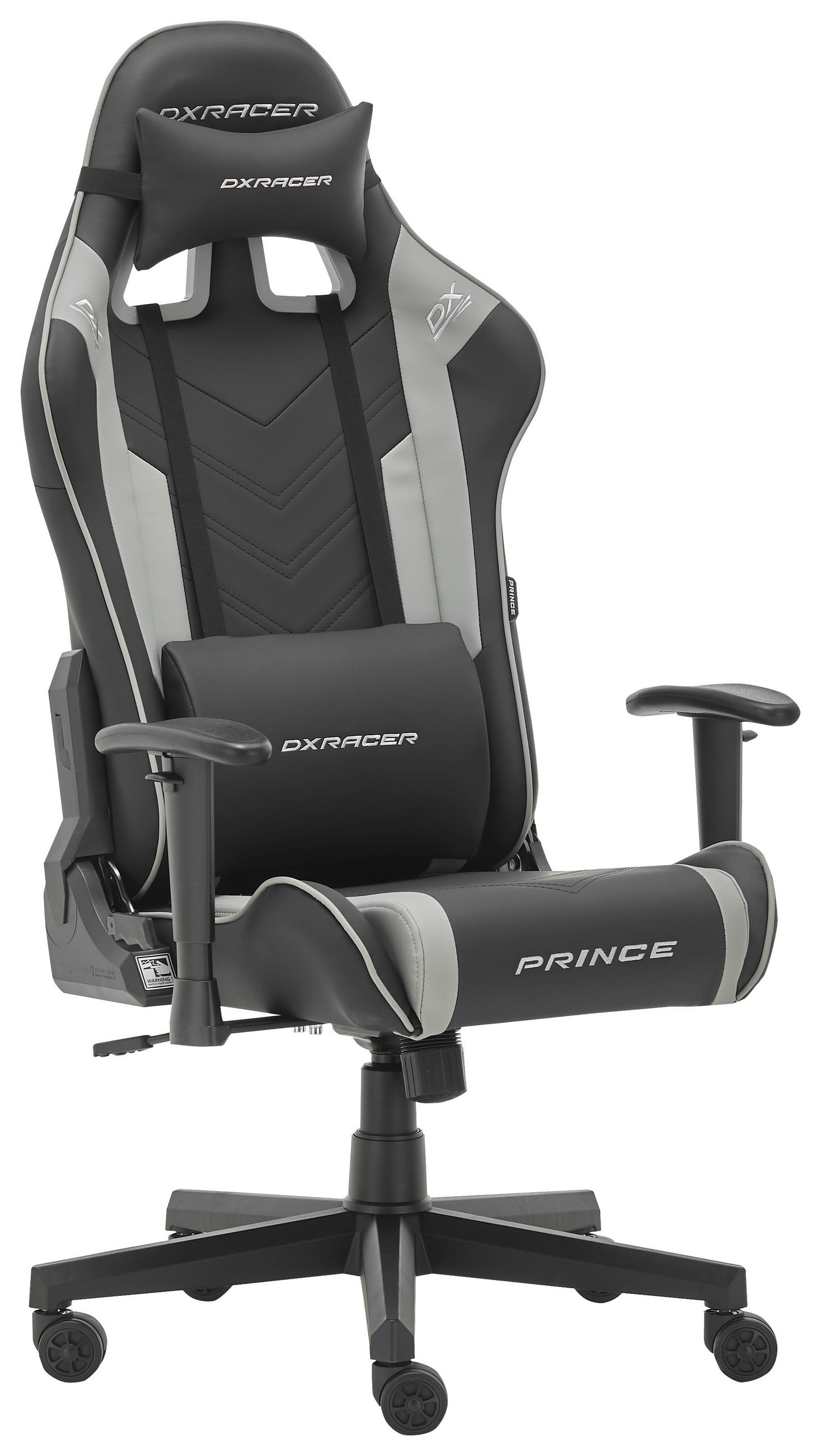 Dxracer HERNÍ ŽIDLE, vzhled kůže, šedá, černá