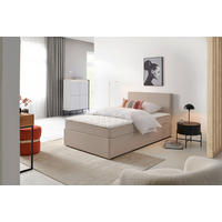 BOXBETT 140/200 cm,  in Sandfarben,  - Sandfarben/Schwarz, KONVENTIONELL, Holz/Kunststoff (140/200cm) - P & B