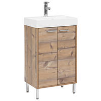 WASCHTISCHKOMBI 50 cm  - Chromfarben/Fichtefarben, KONVENTIONELL, Holzwerkstoff/Stein (50cm) - Stylife