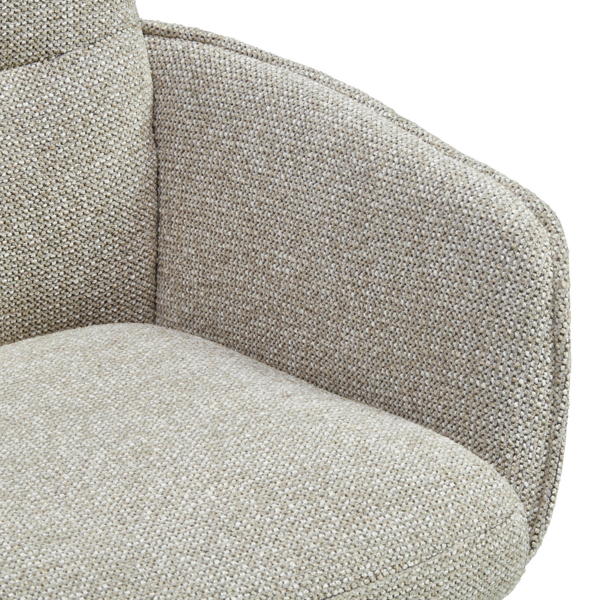 ARMLEHNSTUHL   Struktur  - Beige/Dunkelbraun, MODERN, Holz/Textil (61/88/59cm) - MID.YOU