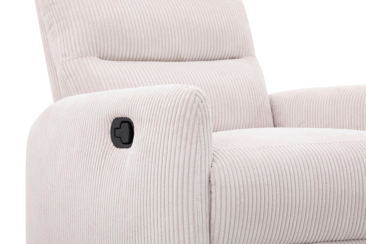 RELAXSESSEL Cord Relaxfunktion    - Beige/Schwarz, Design, Textil/Metall (78/107/95cm) - Carryhome