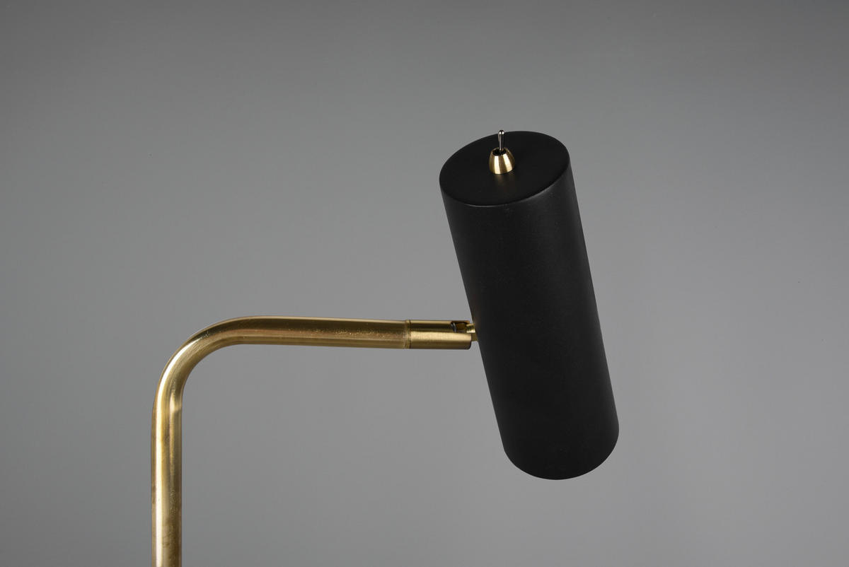 GOLVLAMPA MARLEY    - mässingsfärgad/svart, Design, metall (151/23/39cm) - Trio Leuchten