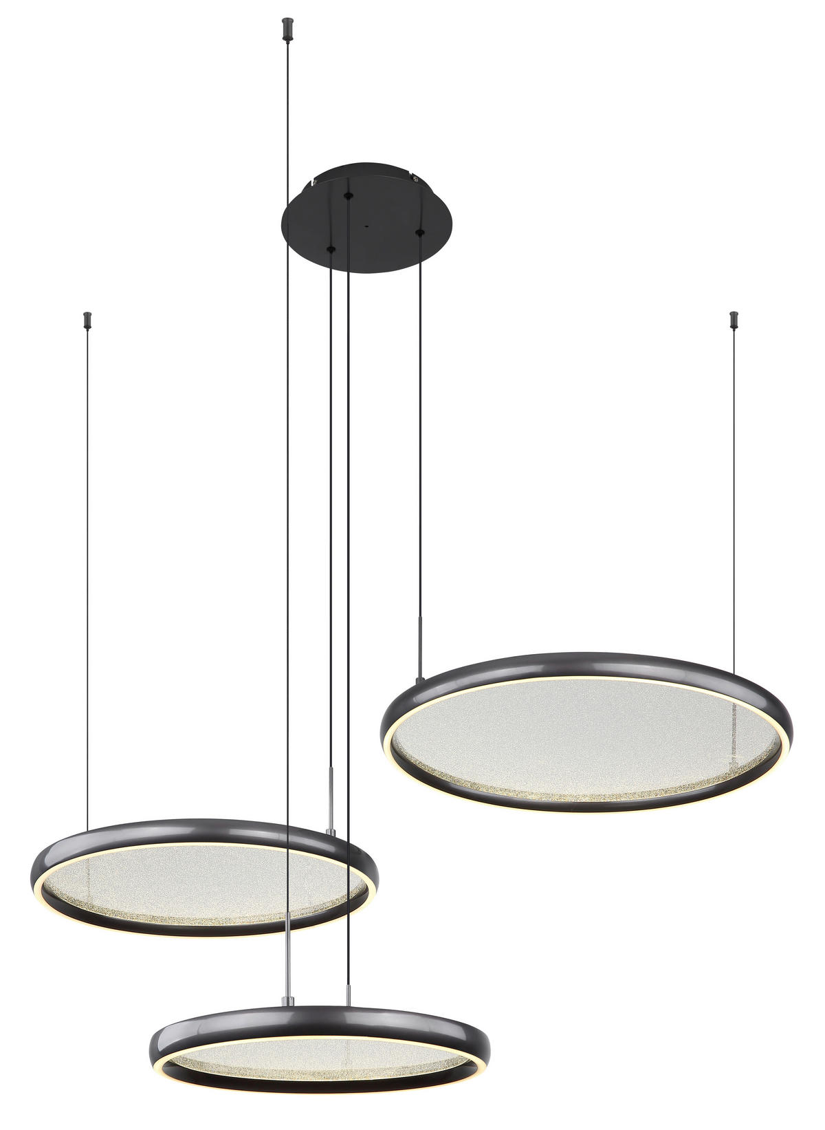 LED-HÄNGELEUCHTE BRIGGS 103/83/150 cm   - Schwarz/Weiß, Design, Kunststoff/Metall (103/83/150cm) - Globo