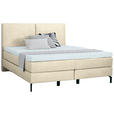 BOXSPRINGBETT 160/200 cm  in Beige  - Beige/Schwarz, KONVENTIONELL, Textil/Metall (160/200cm) - Dieter Knoll