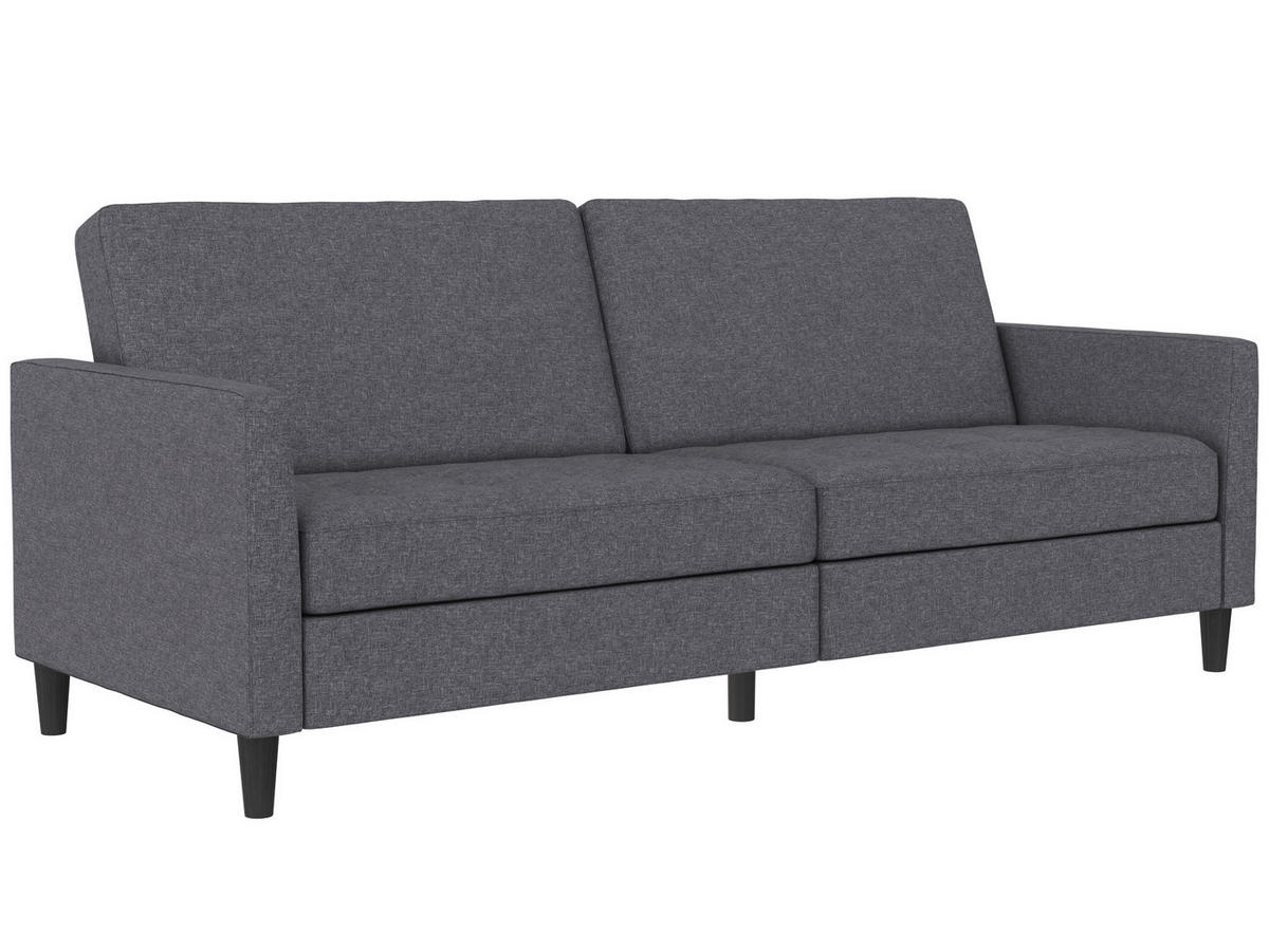 SCHLAFSOFA Webstoff, Leinenoptik Grau  - Schwarz/Grau, Basics, Kunststoff/Textil (207/86/86cm) - Livetastic
