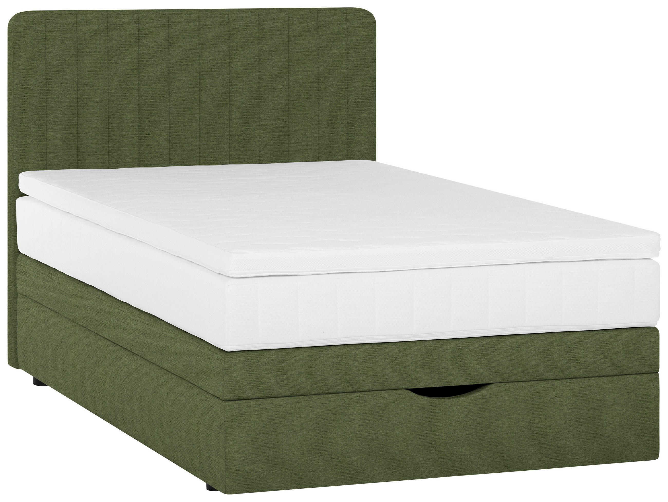 BOXSPRINGBETT 120/200 cm,  in Dunkelgrün  - Dunkelgrün/Schwarz, KONVENTIONELL, Kunststoff/Textil (120/200cm) - Welnova