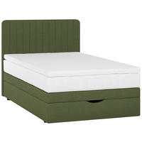 BOXSPRINGBETT 120/200 cm,  in Dunkelgrün  - Dunkelgrün/Schwarz, KONVENTIONELL, Kunststoff/Textil (120/200cm) - Welnova