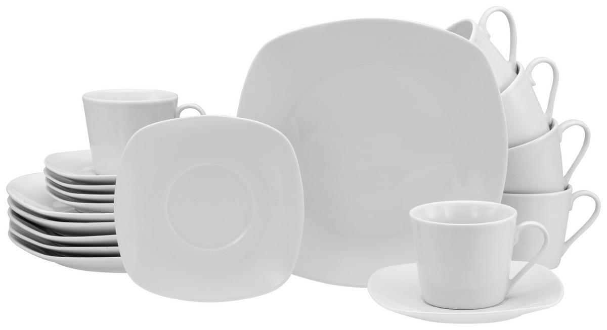 KÁVOVÁ SOUPRAVA, porcelán - bílá, Basics, keramika - Creatable
