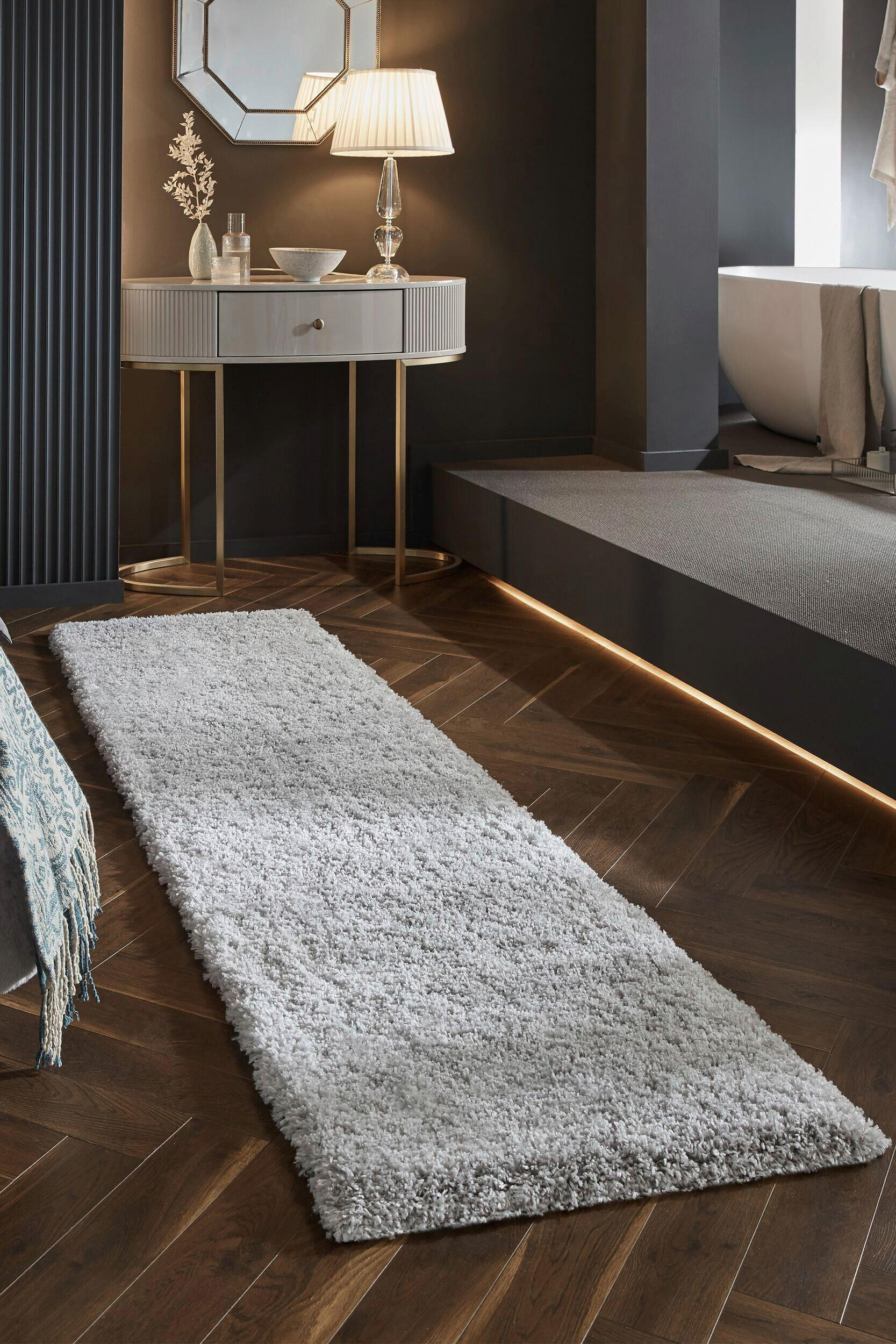 SHAGGY 60/230 cm Flair Rugs Grau, Hellgrau  - Hellgrau/Grau, Basics, Textil (60/230cm) - Xora