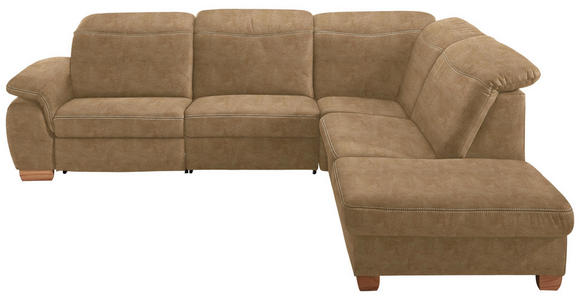 WOHNLANDSCHAFT in Textil Dunkelbraun - Dunkelbraun/Beige, KONVENTIONELL, Textil (299/245cm) - Voleo