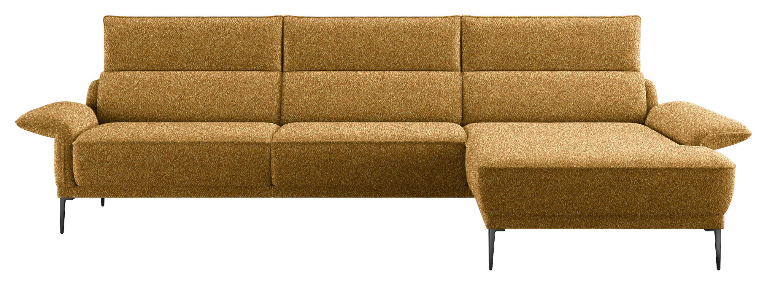 ECKSOFA in Bouclé Goldfarben  330/186 cm  - Goldfarben/Schwarz, Design, Textil/Metall (330/186cm) - Johann Jakob
