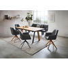SITZBANK 200/87,5/65 cm  in Anthrazit, Schwarz  - Anthrazit/Schwarz, Design, Leder/Metall (200/87,5/65cm) - Novel