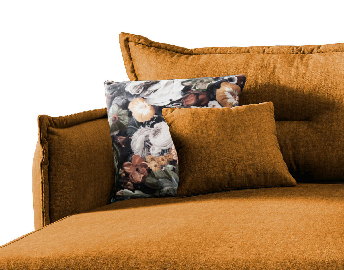 ECKSOFA Gelb Velours  - Gelb/Multicolor, MODERN, Textil/Metall (180/255cm) - Livetastic