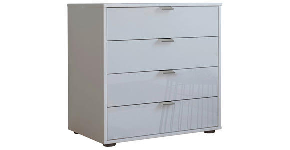 KOMMODE , 80/70/43 cm, 4 Schublade(n)  - Chromfarben/Schwarz, KONVENTIONELL, Glas/Holzwerkstoff (80/70/43cm) - Dieter Knoll