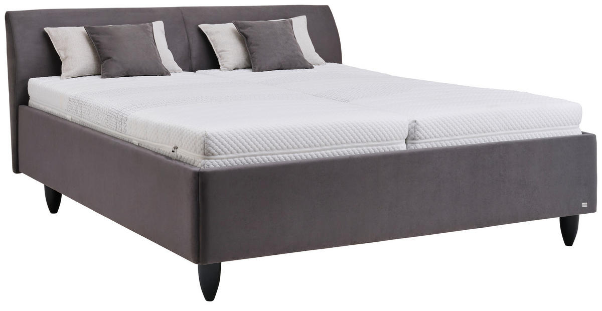 POLSTERBETT 180/200 cm  Anthrazit  - Weiss/Anthrazit, Design, Holz/Kunststoff (180/200cm) - RUF Betten