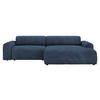 ECKSOFA Dunkelblau Cord  - Schwarz/Dunkelblau, Design, Kunststoff/Textil (292/178cm) - home24