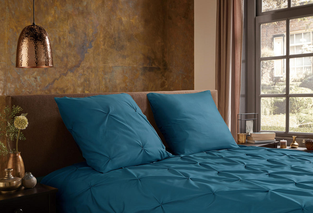 BETTWÄSCHE Elegance Mikrofaser 135/200 cm  - Petrol, Basics, Textil (135/200cm)