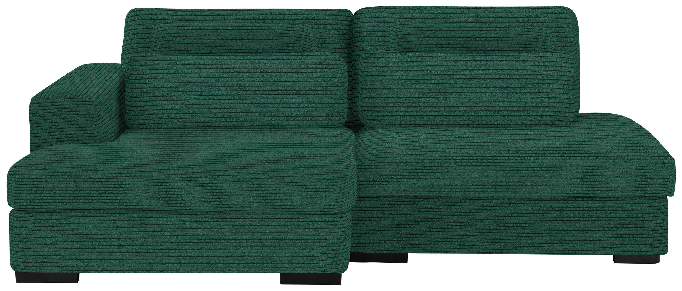 ECKSOFA in Cord, Velours Waldgrün  - Waldgrün/Schwarz, Design, Kunststoff/Textil (158/223cm) - Lomoco
