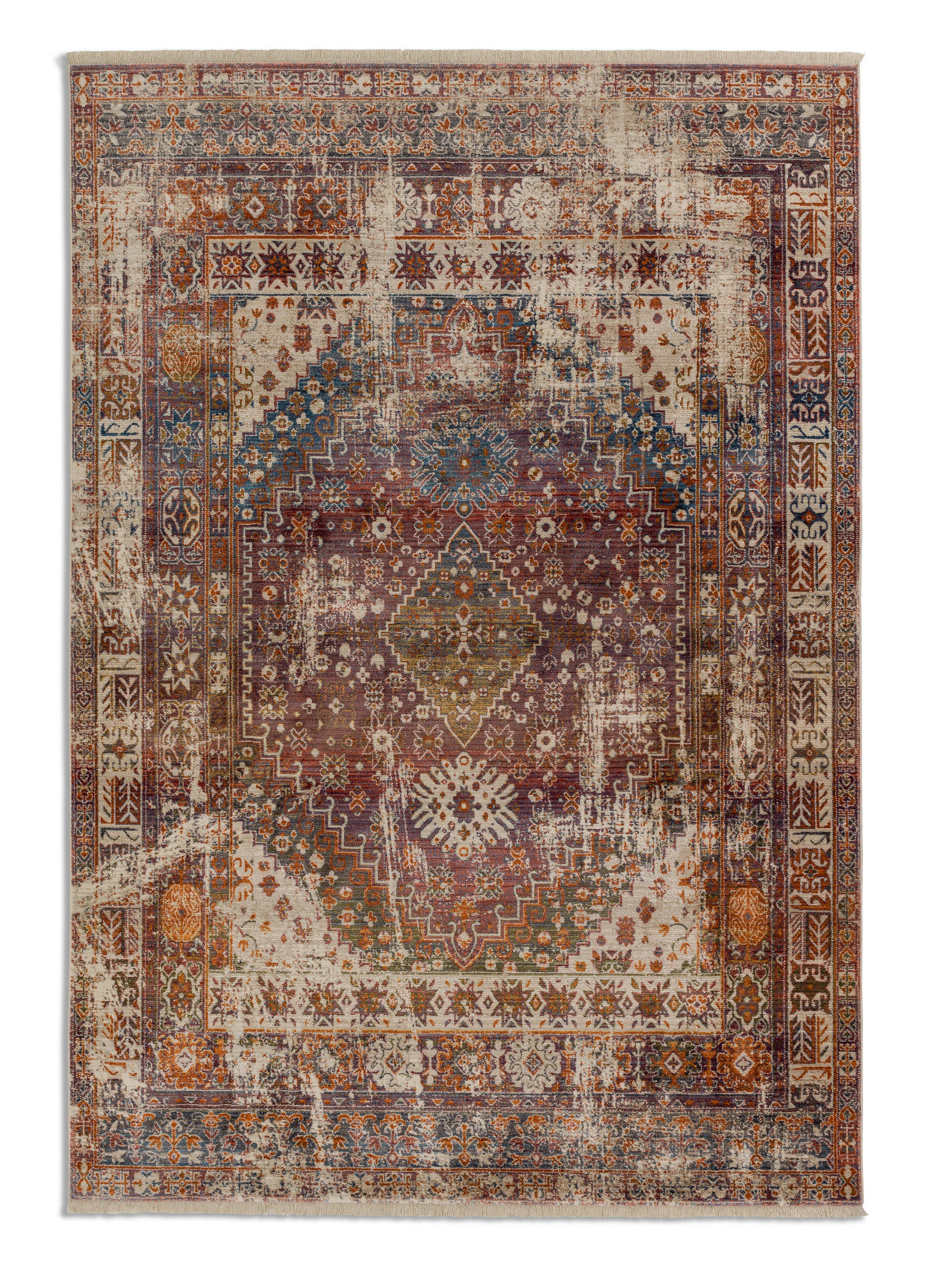 TKANI TEPIH  lila, narandžasta, crvena     - lila/crvena, Dizajnerski, tekstil (160/235cm)