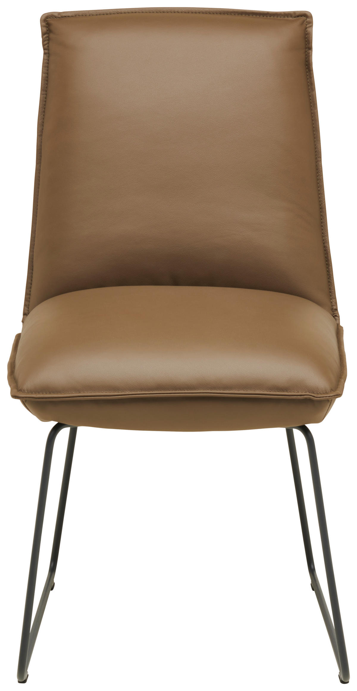 STUHL Echtleder Graphitfarben, Grün  - Graphitfarben/Grün, Design, Leder/Metall (52/85/66cm) - Cassando