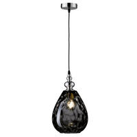 HÄNGELEUCHTE Uller 20/140 cm   - Schwarz/Nickelfarben, Design, Glas/Metall (20/140cm) - Fischer & Honsel