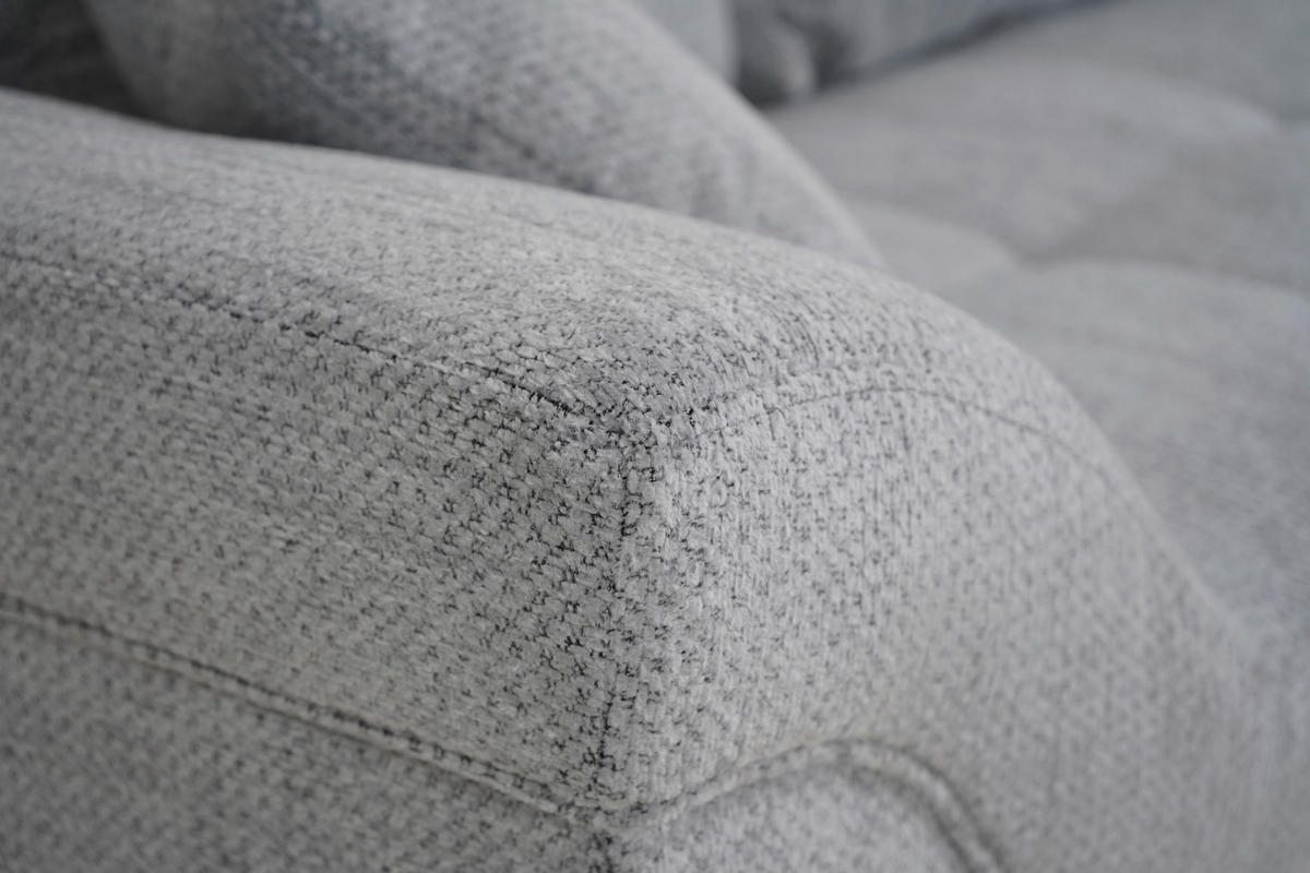 ECKSOFA Grau, Schwarz Chenille, Struktur  - Schwarz/Grau, KONVENTIONELL, Textil (309/197cm) - MID.YOU