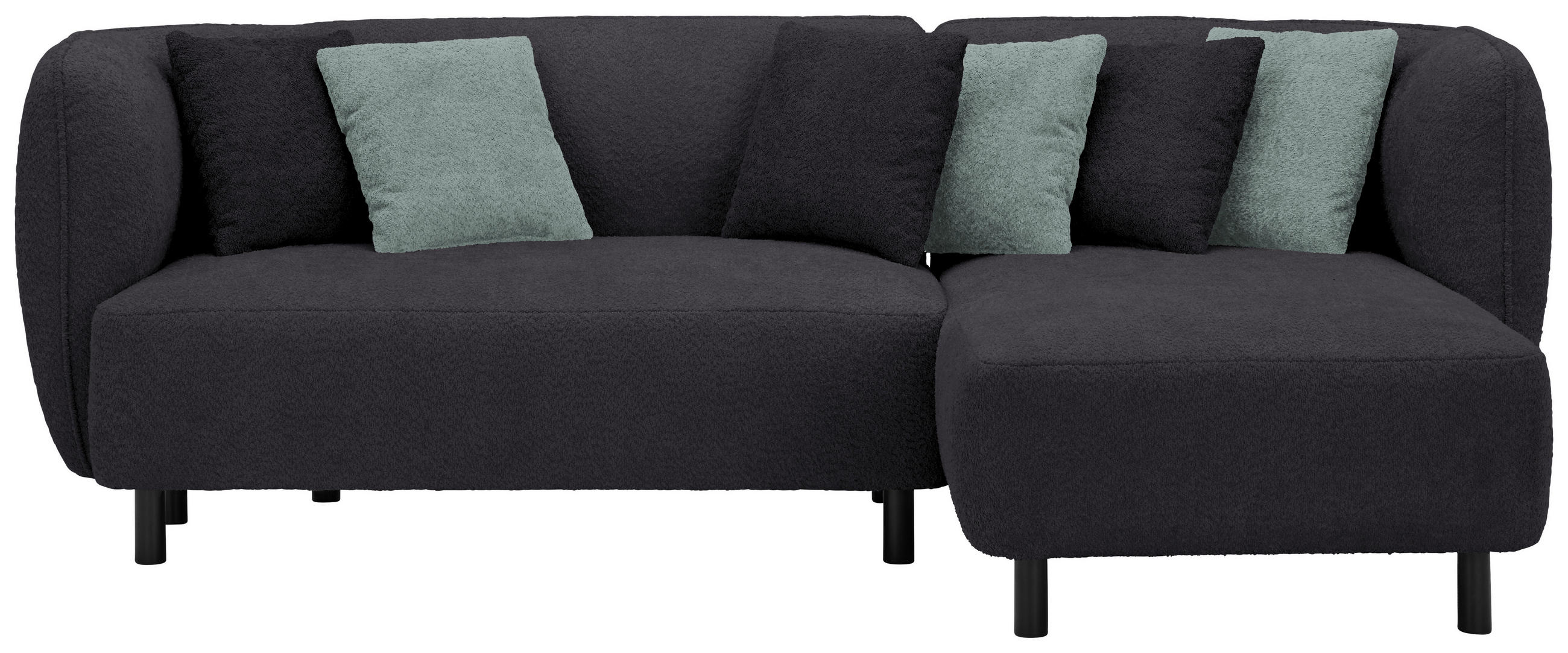 ECKSOFA in Chenille Dunkelgrau  - Dunkelgrau/Hellgrau, Design, Holz/Textil (236/148cm) - Lomoco