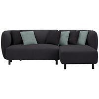 ECKSOFA in Chenille Dunkelgrau  - Dunkelgrau/Hellgrau, Design, Holz/Textil (236/148cm) - Lomoco