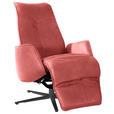RELAXSESSEL in Leder Rot  - Anthrazit/Rot, Design, Leder/Metall (71/114/84cm) - Johann Jakob