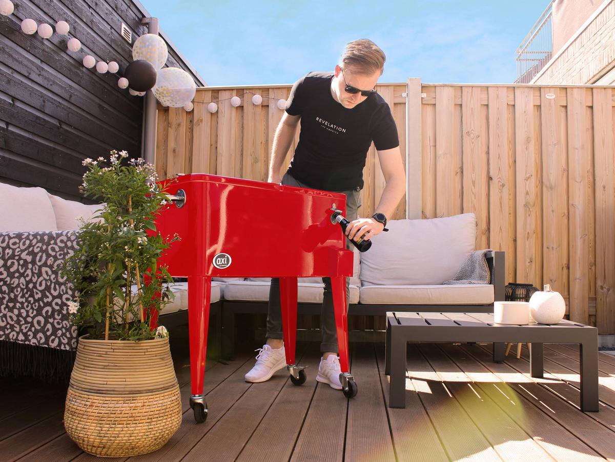 KÜHLBOX Rot 76 L  - Rot, KONVENTIONELL, Kunststoff/Metall (43/89/92cm) - Ambia Garden