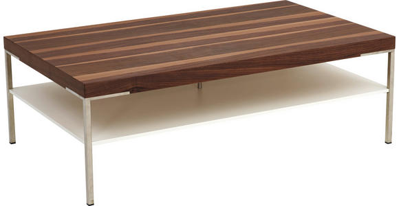 COUCHTISCH in Holz, Holzwerkstoff 125/75/42 cm - Nussbaumfarben/Weiß, KONVENTIONELL, Holz/Holzwerkstoff (125/75/42cm) - Moderano